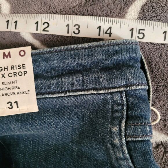 Amo Jeans Womens High Rise Stix Crop Size 31 Slim Fit Stretchy Dark Wash Nwt - Picture 4 of 7